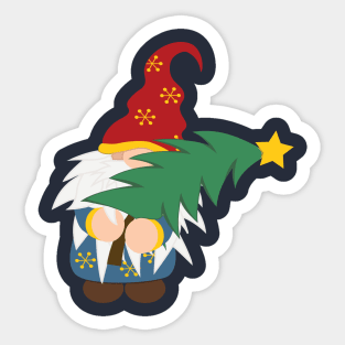 Tree Hugger Christmas Gnome Sticker